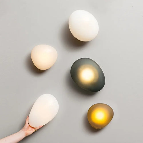 Modern glass pebble LED wall light for interior decor, hotel corridor, ceiling lighting - vue 2 sur 22