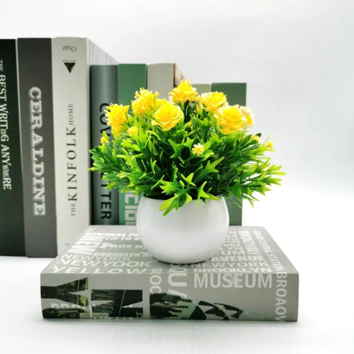 Artificial potted rose flower for indoor and outdoor decoration - vue 10 sur 9
