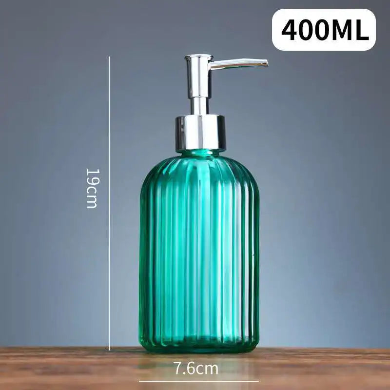 portable glass liquid soap dispenser for bathroom - vue 8 sur 17