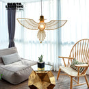 Modern stainless steel pendant light bird peace and love