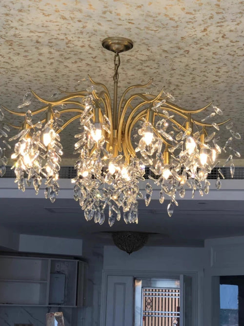 French retro crystal chandelier American style for a romantic atmosphere - vue 3 sur 9