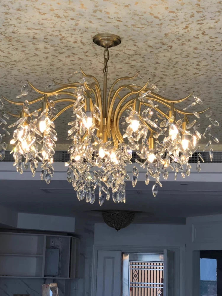 French retro crystal chandelier American style for a romantic atmosphere - vue 3 sur 9