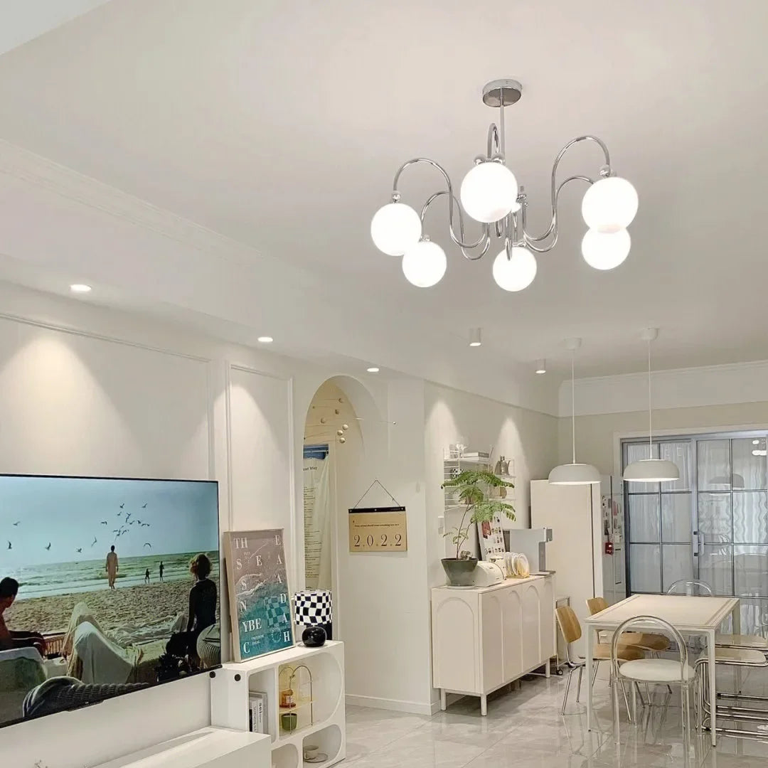Romantic decorative arc-shaped LED ceiling light - vue 6 sur 12