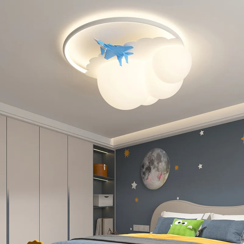 Modern LED aeroplane chandelier for children