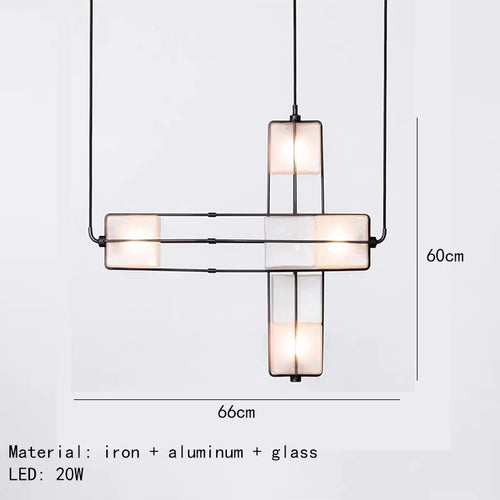 Art deco glass and metal chandelier for hotel and bar - vue 11 sur 12