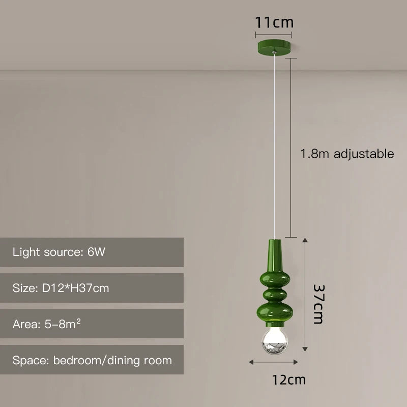 Modern nordic LED pendant light for elegant interior decor - vue 10 sur 12