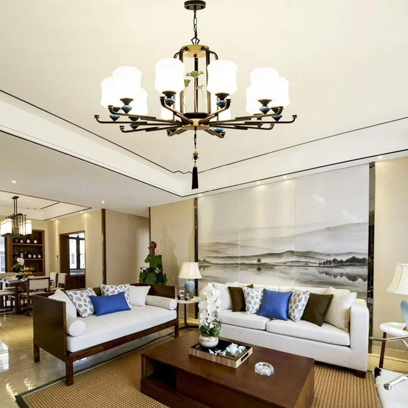 Chinese retro chandelier for elegant and cosy lighting - vue 4 sur 21