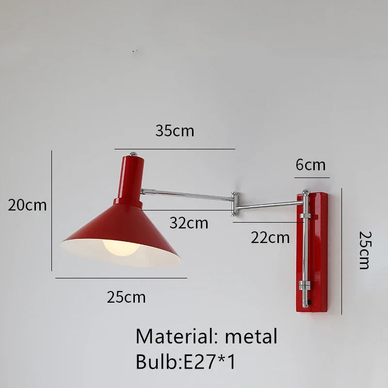 Creative telescopic LED wall light for decorative reading