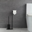 Stainless steel toilet brush with removable holder