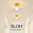 Nordic Japanese-style wooden ceiling light for entrance