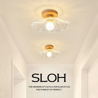 Nordic Japanese-style wooden ceiling light for entrance