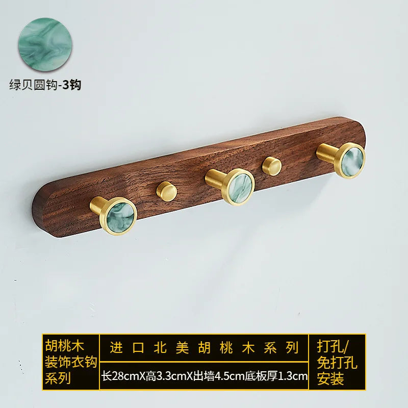 creative walnut wood hook for wall organization - vue 8 sur 26