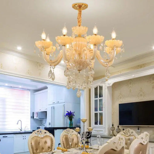 Modern crystal chandelier for interior decoration with LED lighting - vue 6 sur 9