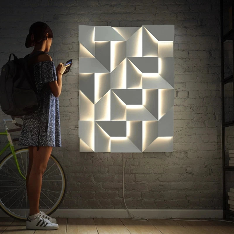 Led wall light shadow effects art aisle lighting