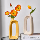 openwork ceramic vase for dried flowers and interior decoration