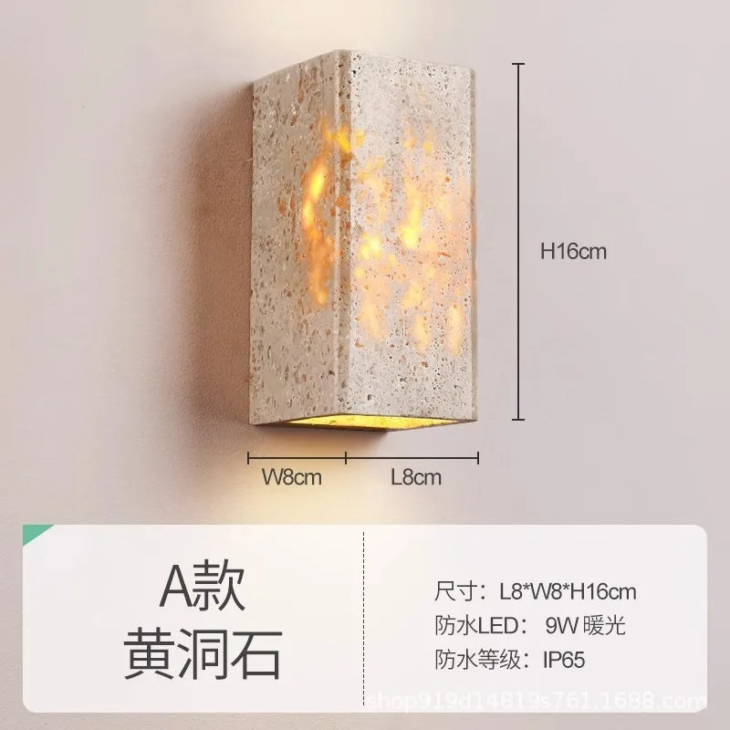 Art deco marble LED wall light for indoor and decorative lighting