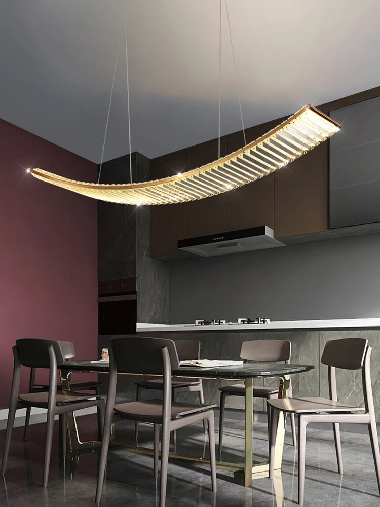 Nordic crystal LED chandelier for modern kitchens - vue 4 sur 8