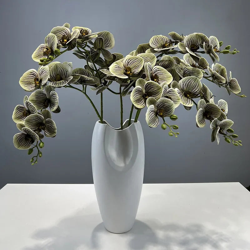 Decorative artificial butterfly orchid flowers in cotton and silicone