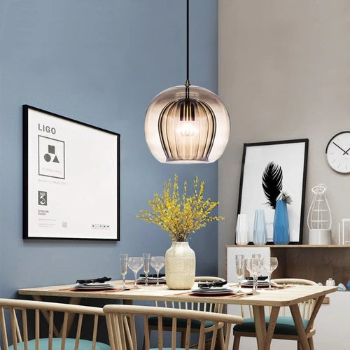 Nordic glass LED pendant light for interior decoration - vue 4 sur 15