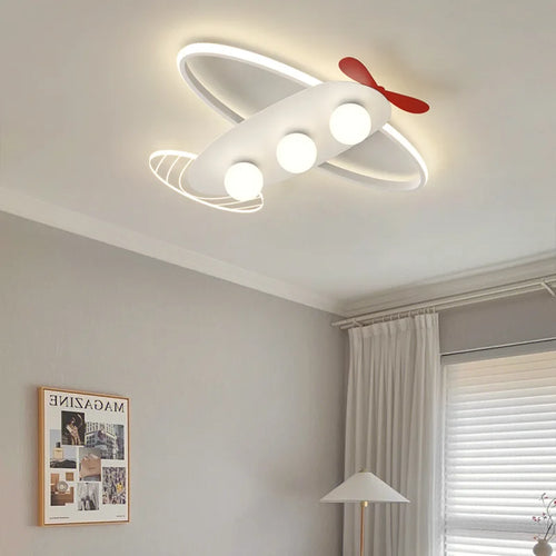 Modern airplane LED ceiling light for children's room - vue 3 sur 10