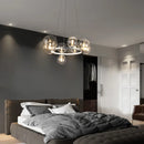 Metal chandelier with glass ball for interior decoration