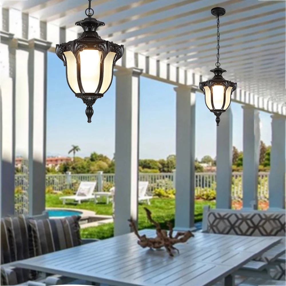 Outdoor hanging lamp for garden and balcony, waterproof - vue 4 sur 7