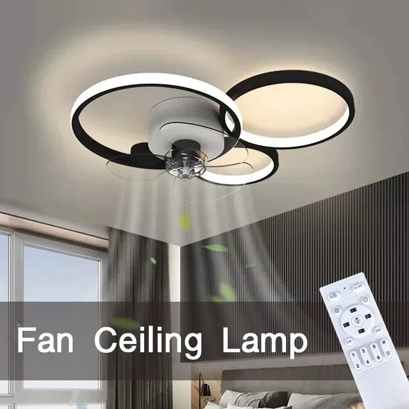 Modern LED ceiling light with fan and remote control