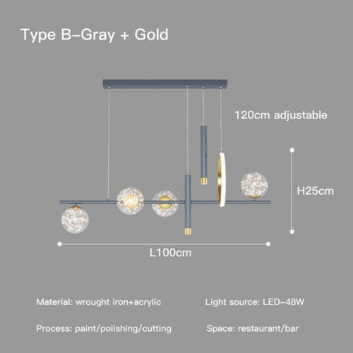 Modern LED gypsophila glass chandelier with remote dimming for interior décor - vue 10 sur 10