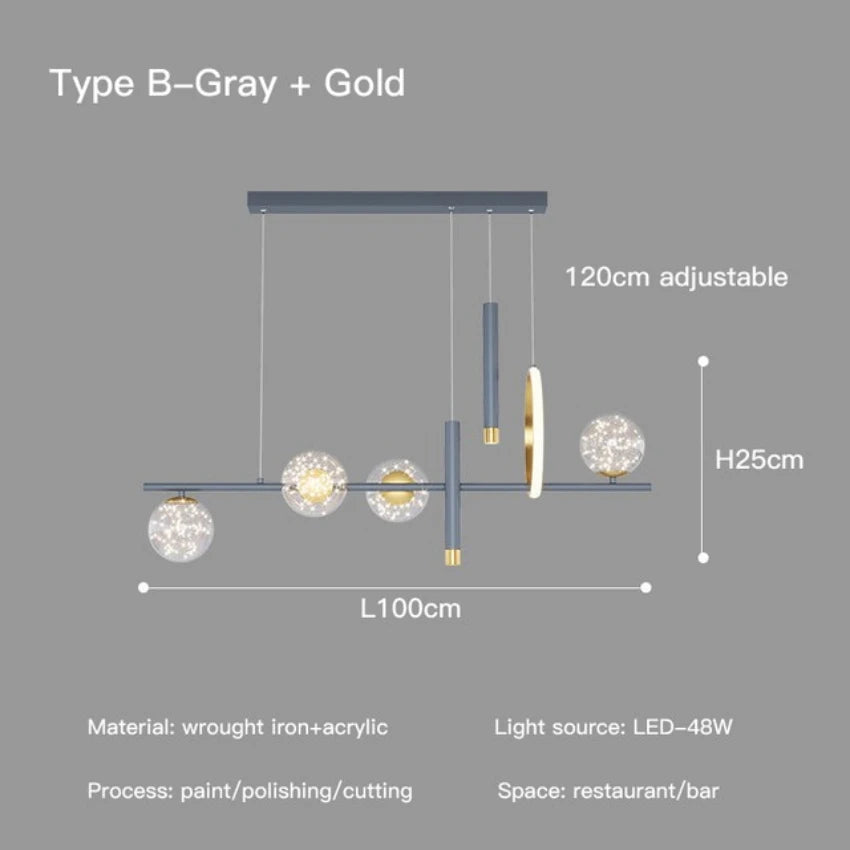 Modern LED gypsophila glass chandelier with remote dimming for interior décor - vue 9 sur 10