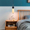 Minimalist glass chandelier with creative natural marble lighting