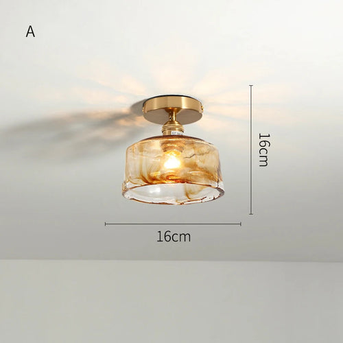 Nordic industrial decorative glass LED ceiling light - vue 13 sur 12