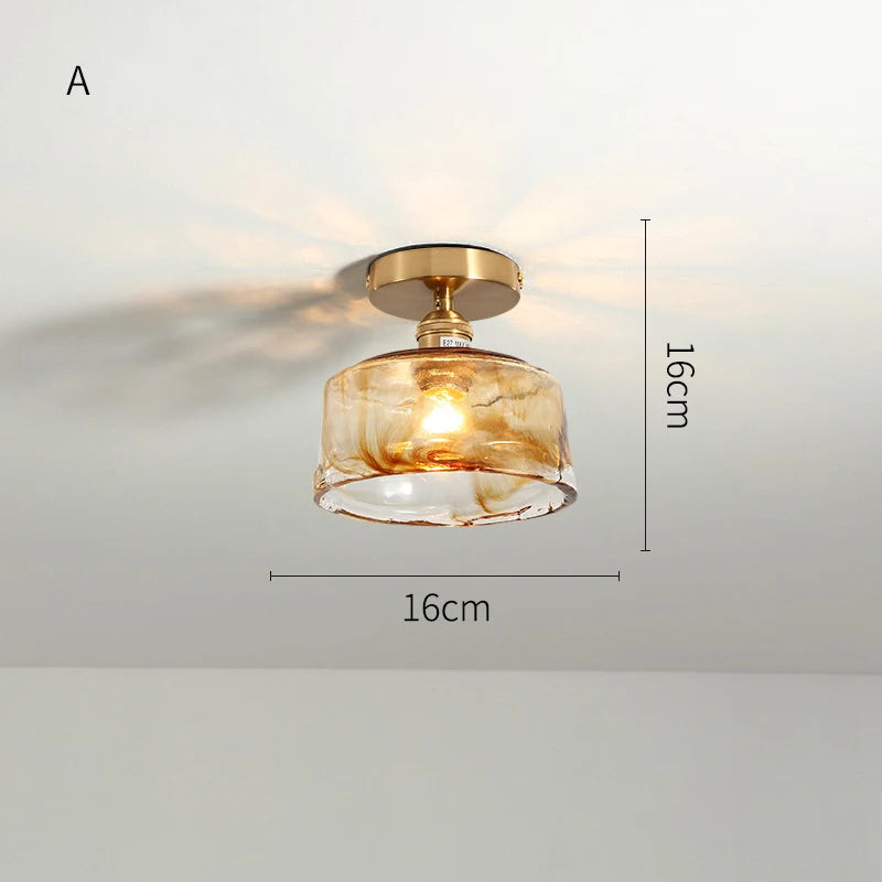 Nordic industrial decorative glass LED ceiling light - vue 12 sur 12