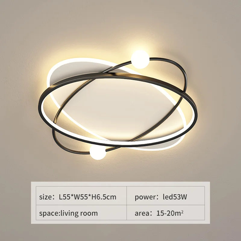 Modern LED ceiling light with remote control for interior decor - vue 9 sur 10
