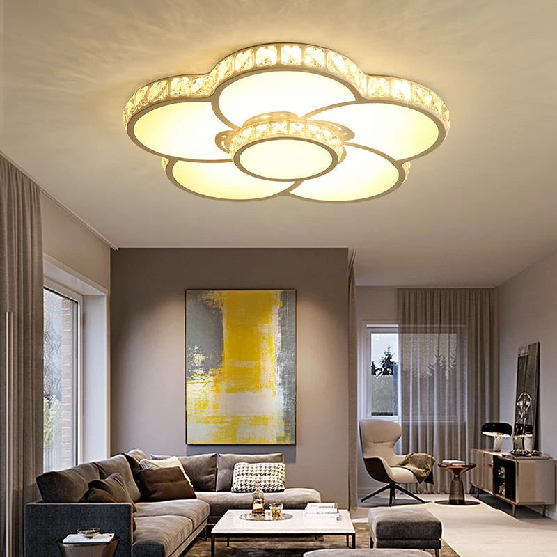 Modern simple LED ceiling light with warm romantic flower design