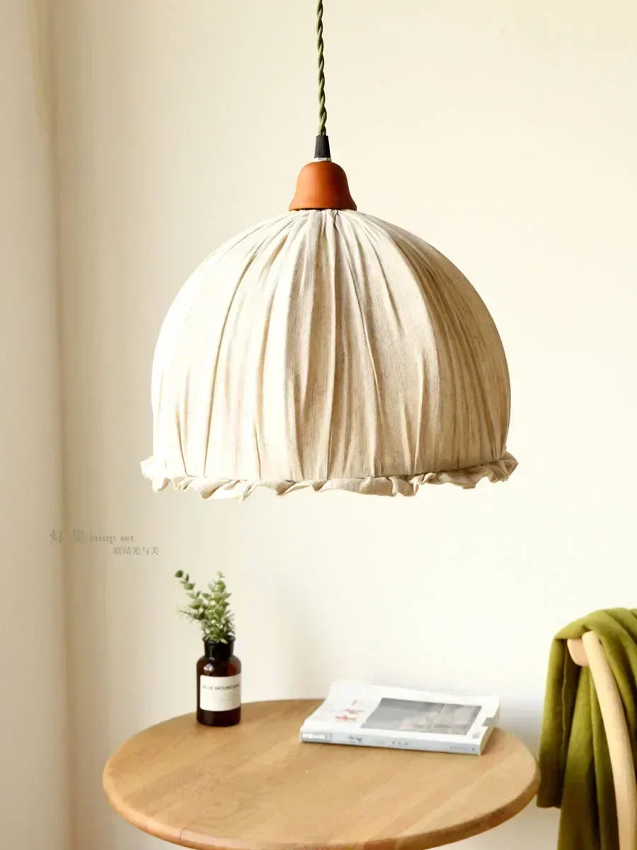 Nordic retro minimalist fabric chandelier for elegant interiors - vue 4 sur 6