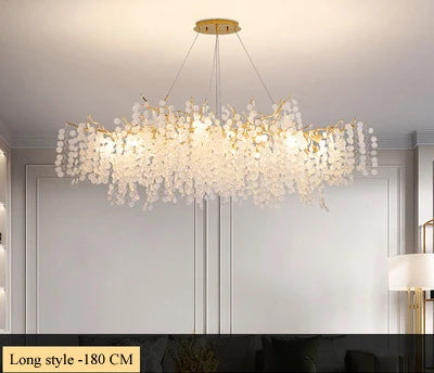 Vintage crackled glass LED chandelier for interior decor