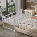 Iron art children's splicing bed with seamless connection, adjustable height, no guardrail, baby fall prevention, widened single