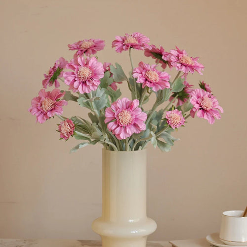 Artificial flocked chrysanthemum silk floral decoration - vue 2 sur 9