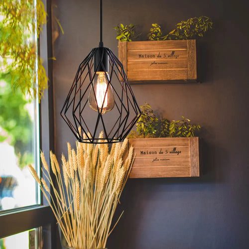 Modern nordic style minimalist industrial iron pendant light - vue 4 sur 10