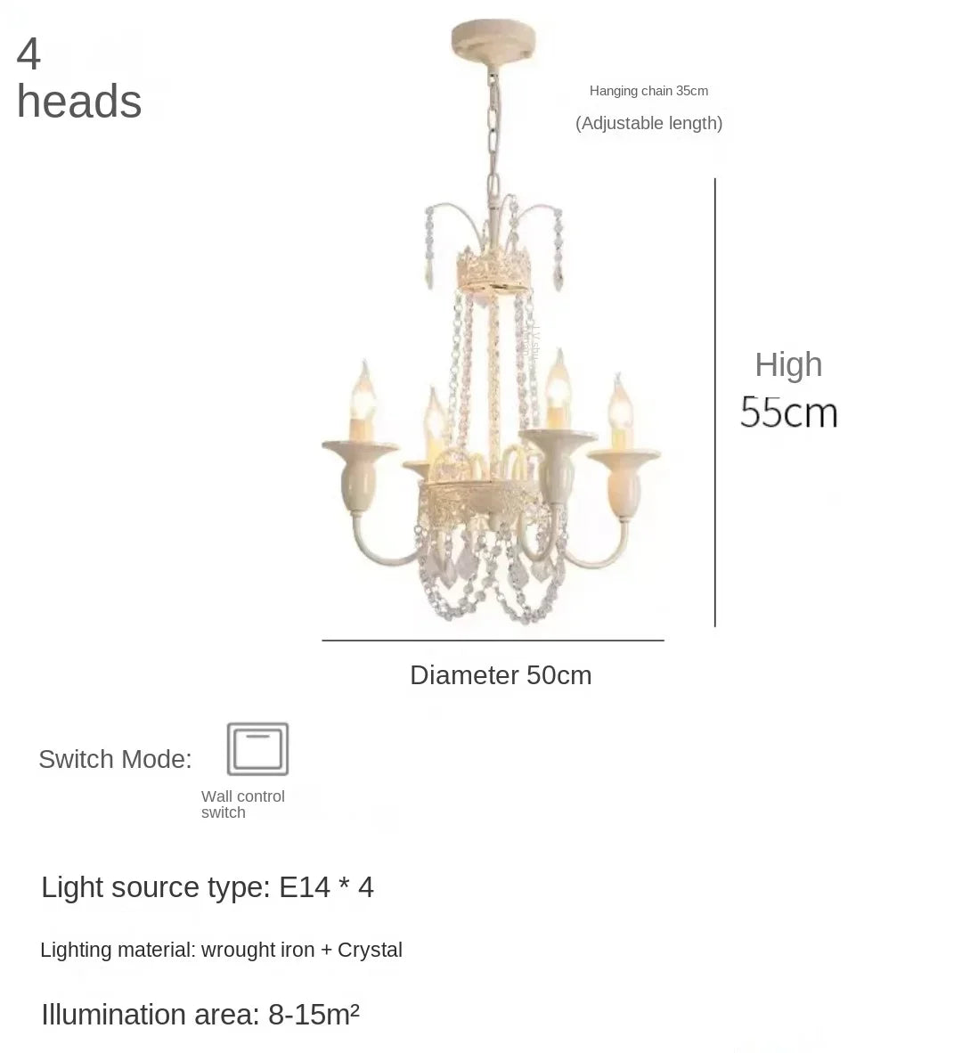 French style crystal chandelier for princess bedroom - vue 11 sur 11