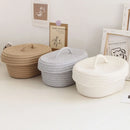 Oval cotton rope baskets for storage and organization