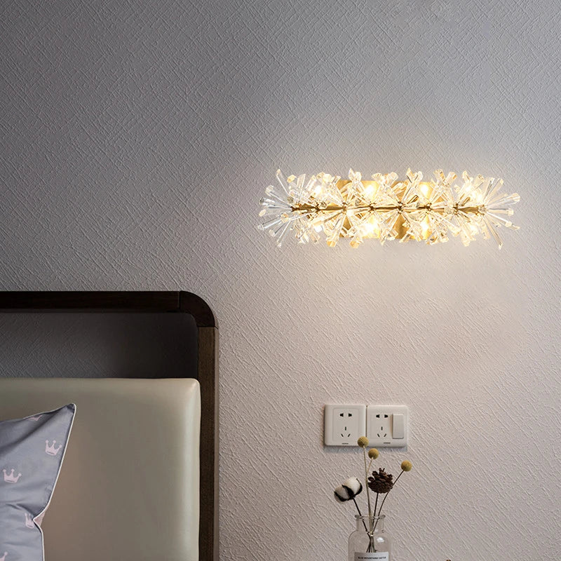 Modern crystal LED wall light with G4 bulb