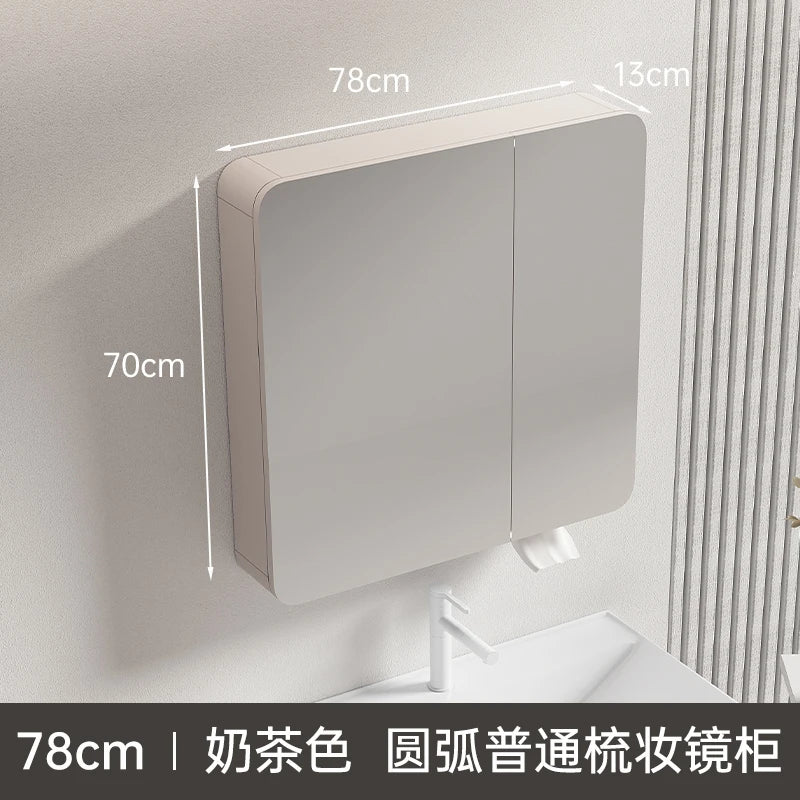 circular aluminum wardrobe with mirror, smart lighting and storage - vue 11 sur 32