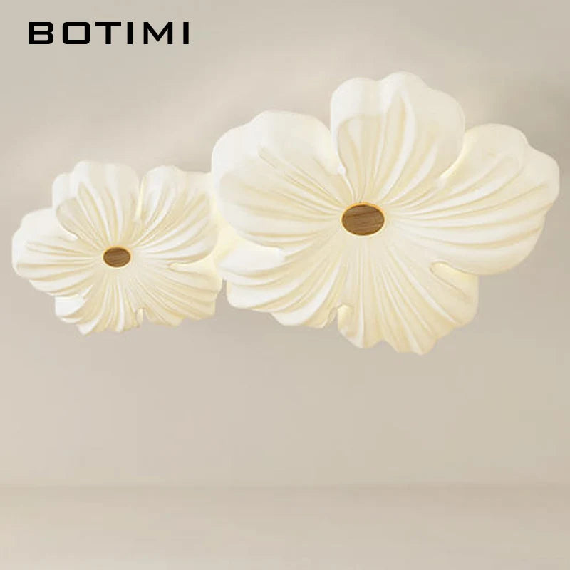 Modern floral surface-mounted ceiling light white - vue 4 sur 10
