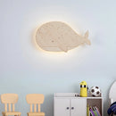 Decorative modern wooden whale wall light for children