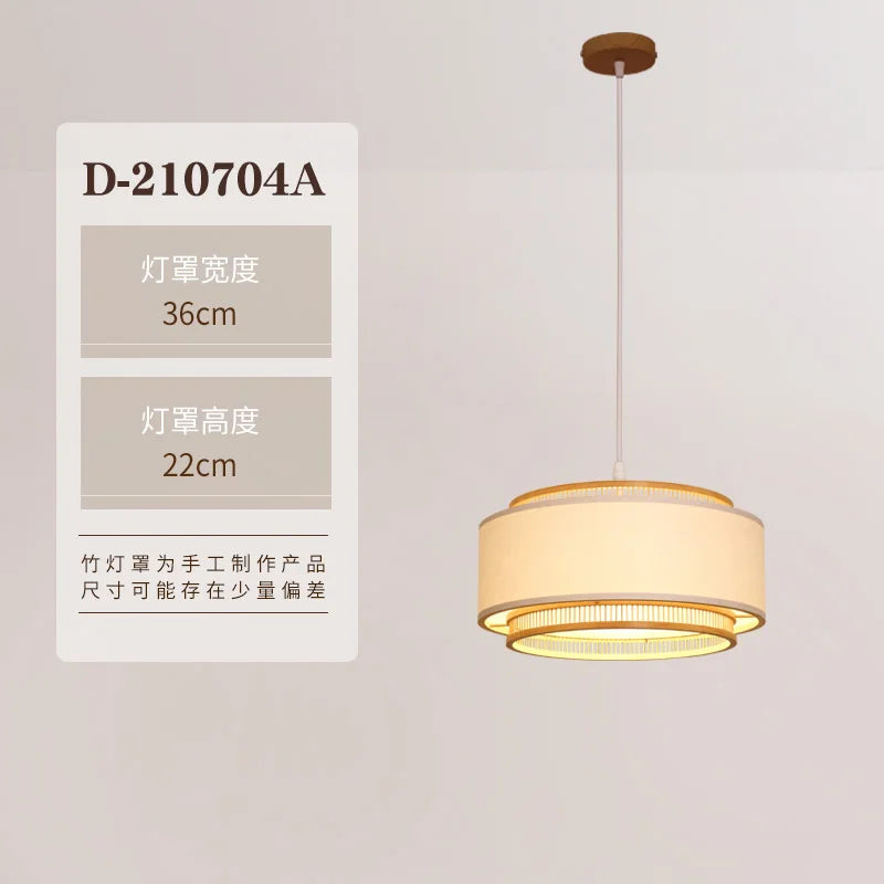 Japanese-style bamboo chandelier for a zen interior - vue 7 sur 12