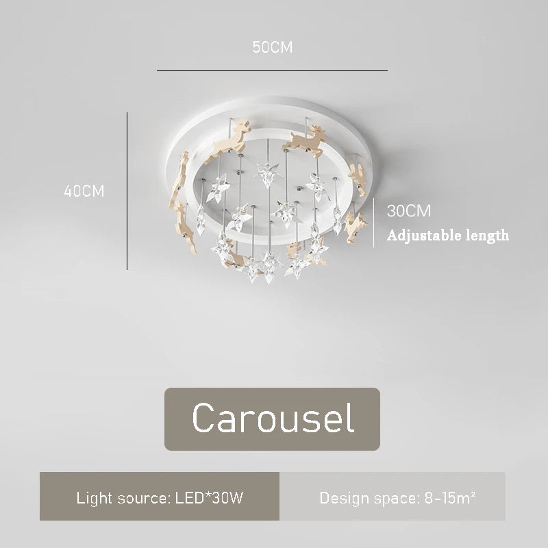 LED star ceiling light for children's bedroom, princess, boy, girl