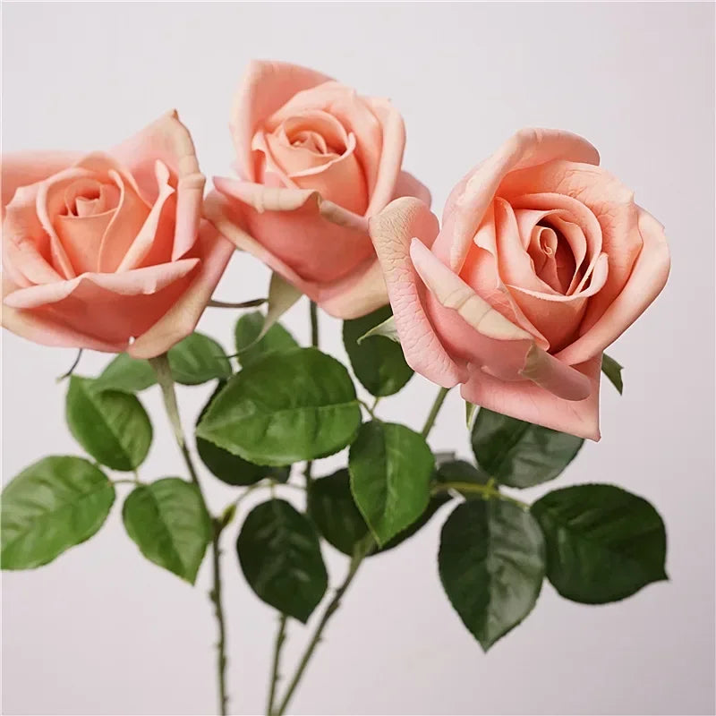 Artificial balcony decoration real touch pink roses