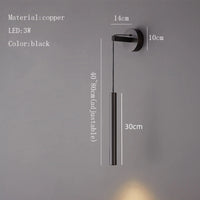 Luxury copper LED wall light with adjustable height and warm ambience