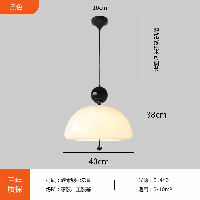 Vintage retro glass pendant light for interior decoration